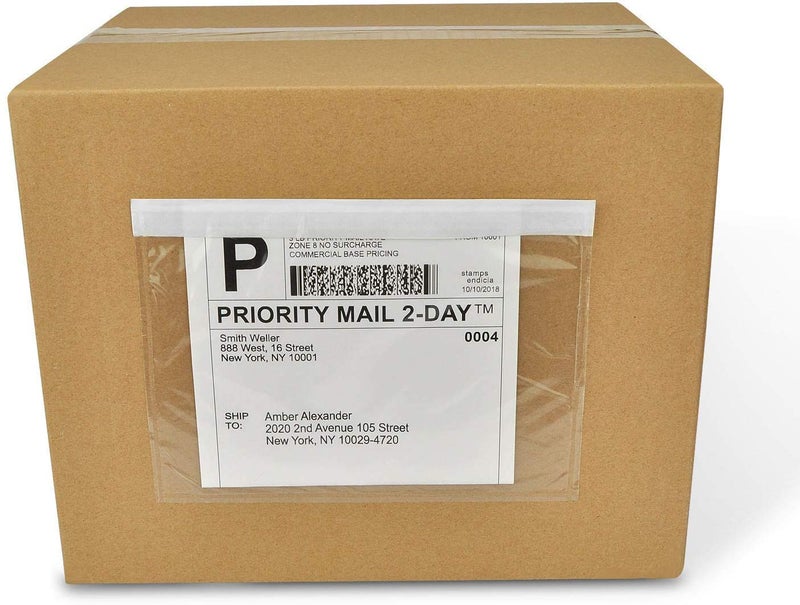 RBHK 6" x 9" Clear Adhesive Packing List Envelopes Pouch Shipping Label Envelopes (100 Pack) - Image 2